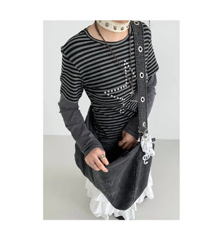 sequined striped top