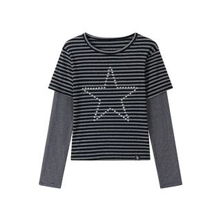 sequined striped top