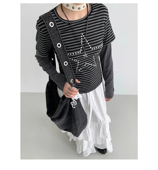 sequined striped top