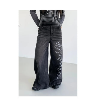 washed denim trousers
