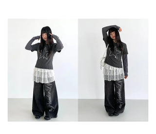 washed denim trousers