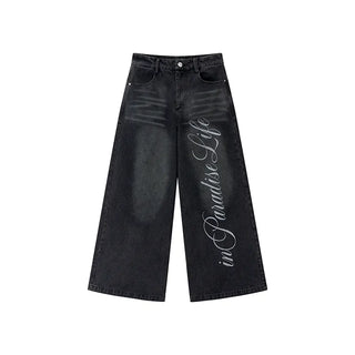 washed denim trousers