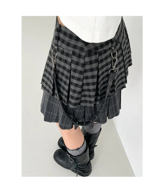 plaid pleated skirt