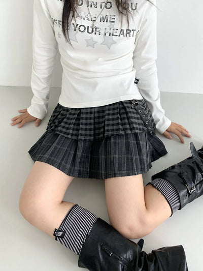 plaid pleated skirt