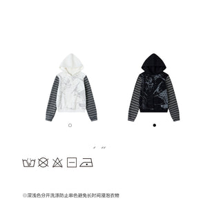 striped velvet hoodie