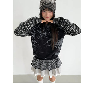 striped velvet hoodie