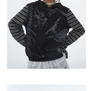 striped velvet hoodie
