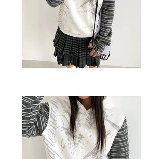 striped velvet hoodie