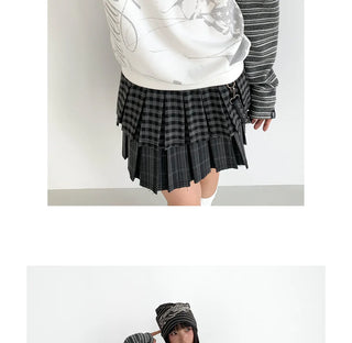 striped velvet hoodie