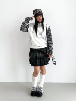 striped velvet hoodie