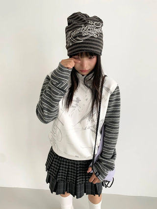 striped velvet hoodie