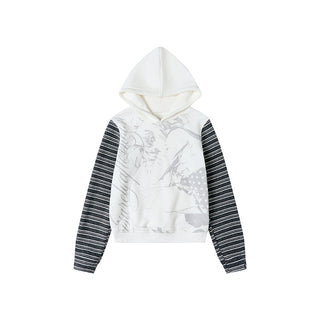 striped velvet hoodie