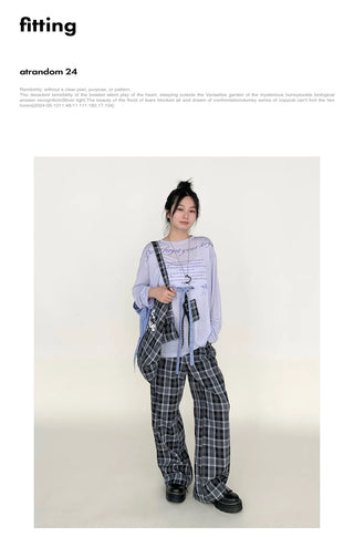plaid wide pants