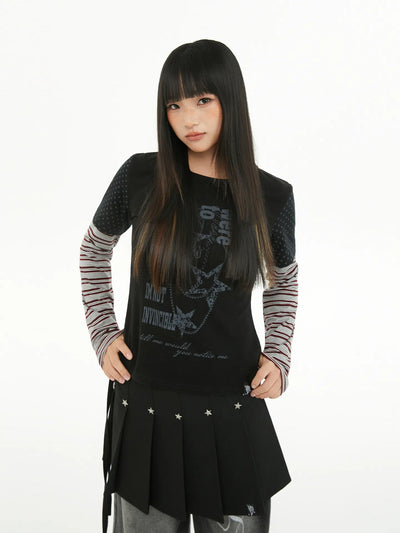 star print top