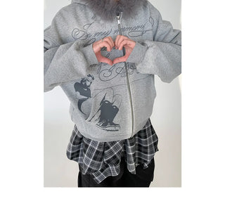 printed fur sweater