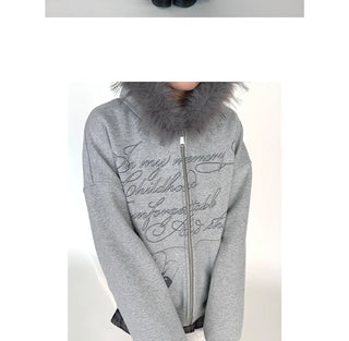 printed fur sweater