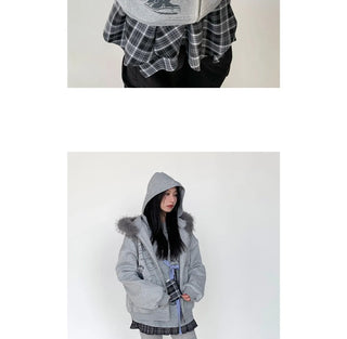 printed fur sweater