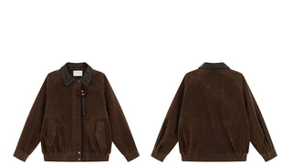 stitching leather coat