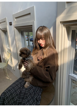 stitching leather coat