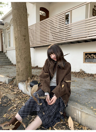 stitching leather coat