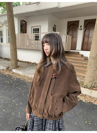 stitching leather coat