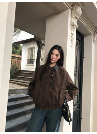 stitching leather coat