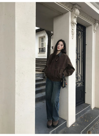 stitching leather coat