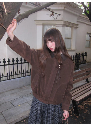 stitching leather coat