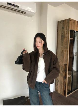 stitching leather coat