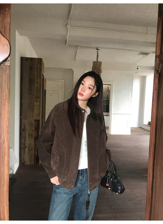 stitching leather coat