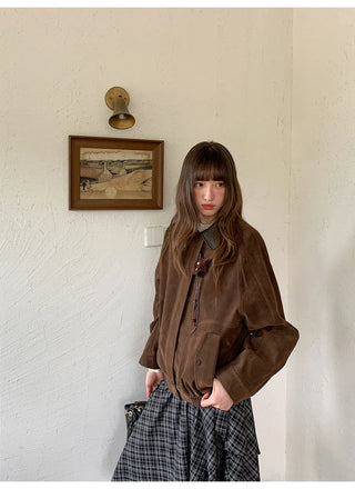 stitching leather coat