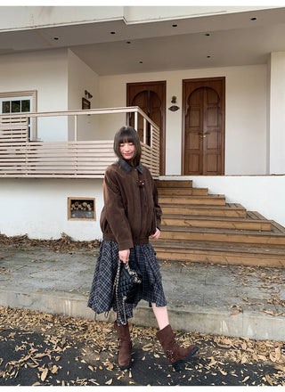 stitching leather coat