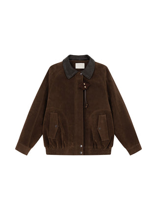 stitching leather coat