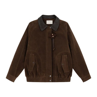 stitching leather coat