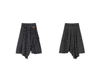 irregular plaid skirt