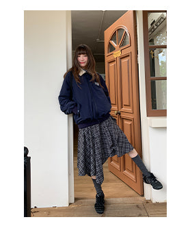 irregular plaid skirt