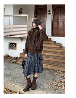 irregular plaid skirt