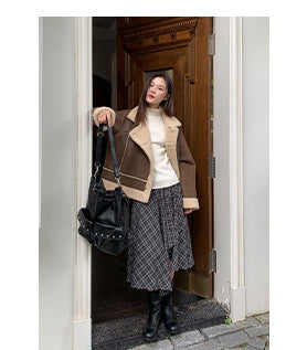 irregular plaid skirt