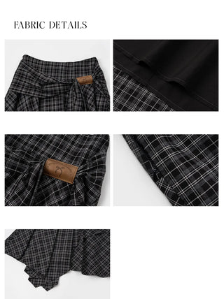 irregular plaid skirt