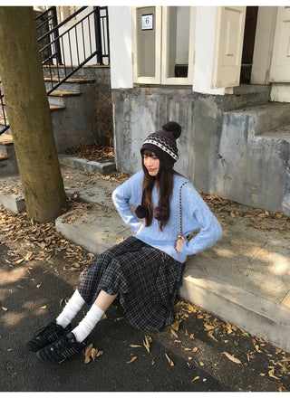 irregular plaid skirt