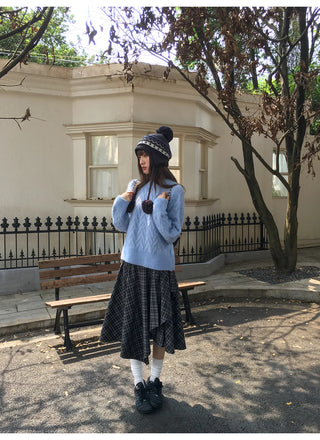 irregular plaid skirt