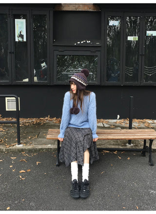 irregular plaid skirt