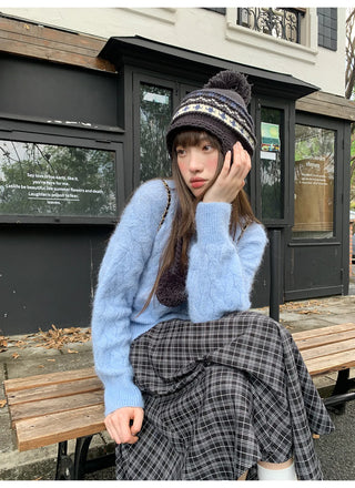 irregular plaid skirt
