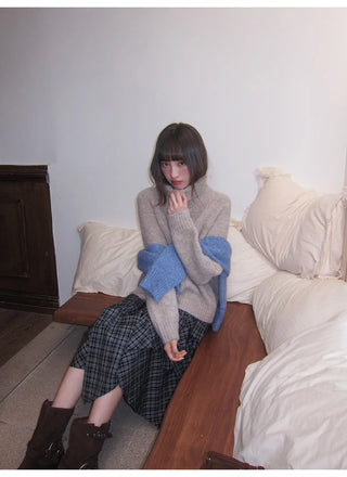 irregular plaid skirt