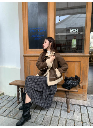 irregular plaid skirt