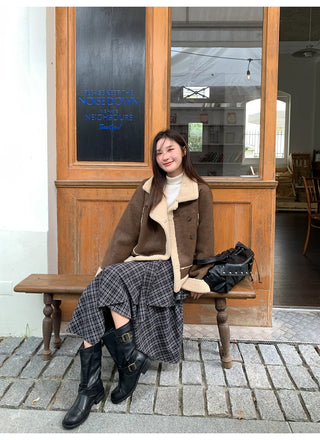 irregular plaid skirt