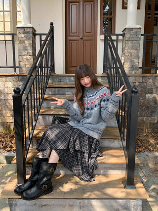 irregular plaid skirt