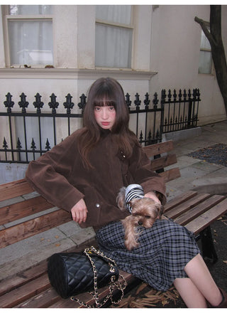 irregular plaid skirt