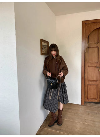 irregular plaid skirt