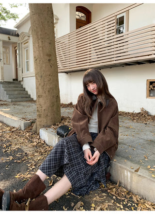 irregular plaid skirt